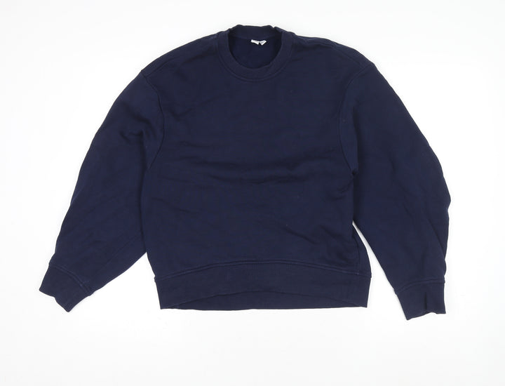 & Other Stories Women Navy Blue XS Crew Neck Pullover Sweatshirt