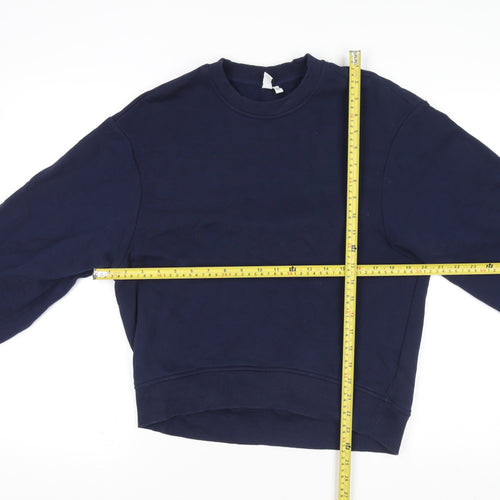 & Other Stories Women Navy Blue XS Crew Neck Pullover Sweatshirt