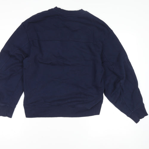 & Other Stories Women Navy Blue XS Crew Neck Pullover Sweatshirt