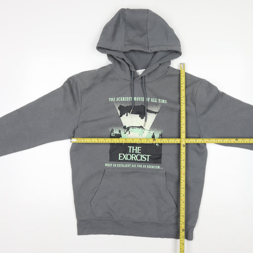 Men's Grey The Exorcist Pullover Hoodie S Horror Graphic