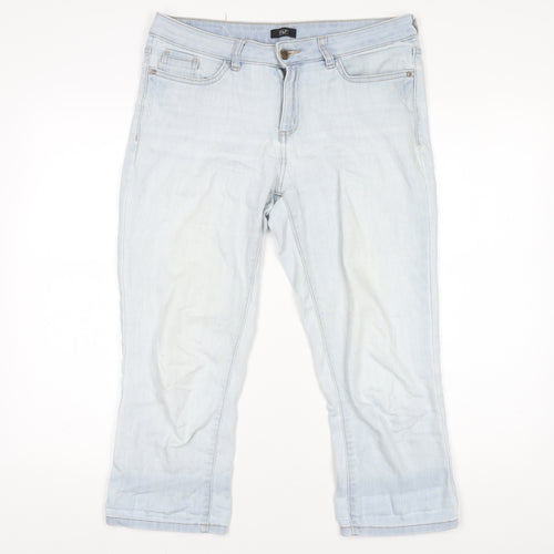 F&F Womens Light Blue Straight Stretch Denim Jeans UK 10