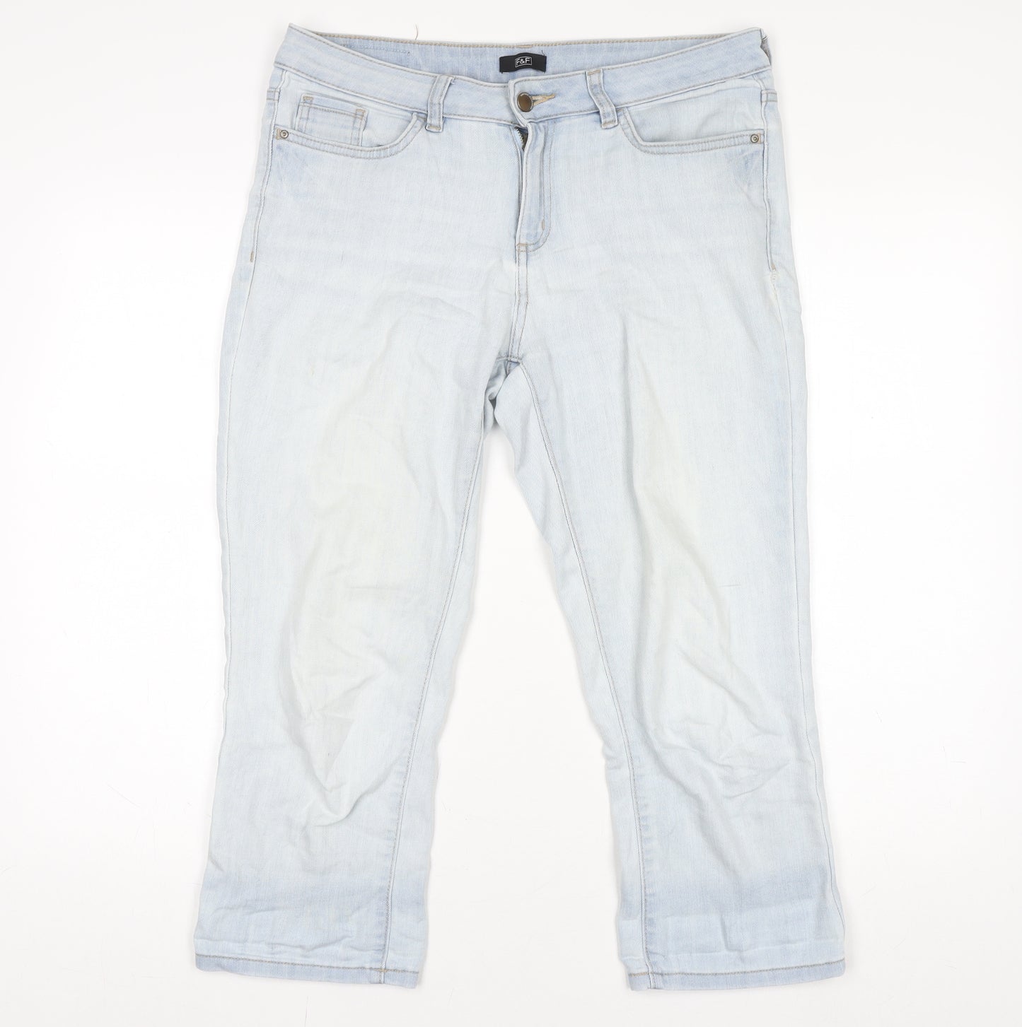 F&F Womens Light Blue Straight Stretch Denim Jeans UK 10