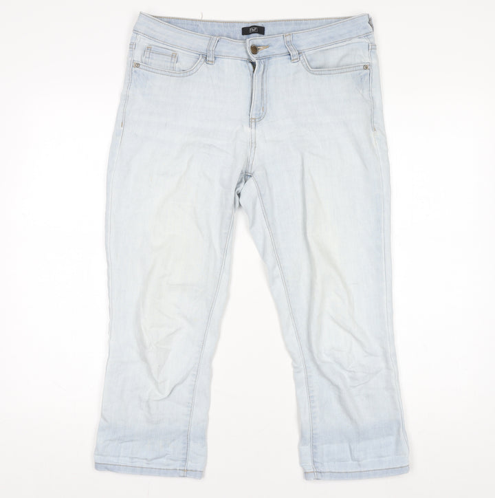 F&F Womens Light Blue Straight Stretch Denim Jeans UK 10