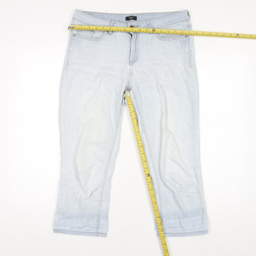 F&F Womens Light Blue Straight Stretch Denim Jeans UK 10