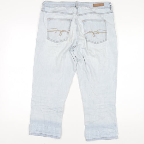 F&F Womens Light Blue Straight Stretch Denim Jeans UK 10