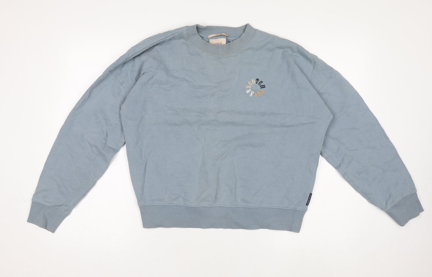 Scotch & Soda Women’s Blue Cotton Crew Neck Pullover Jumper M