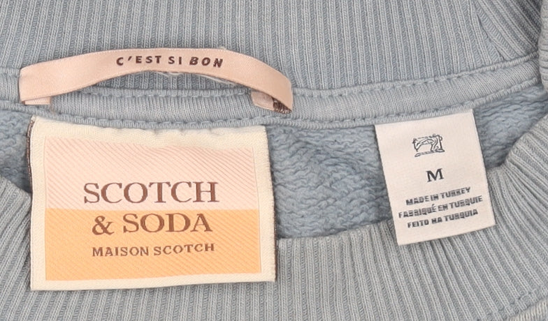 Scotch & Soda Women’s Blue Cotton Crew Neck Pullover Jumper M