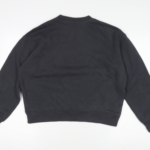 H&M Women's Black Cotton Blend Pullover Sweatshirt XS