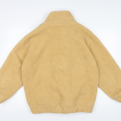 Zaful Womens Beige Full Zip Fleece Sweatshirt UK 8 S Cozy Warm Jacket
