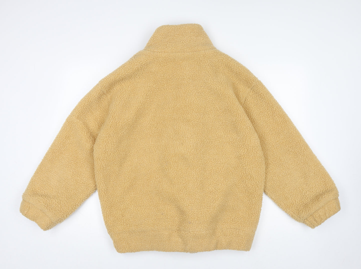 Zaful Womens Beige Full Zip Fleece Sweatshirt UK 8 S Cozy Warm Jacket