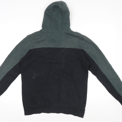 Eleven Degrees Boys Black Green Pullover Hoodie 13-15 Years Cotton Blend