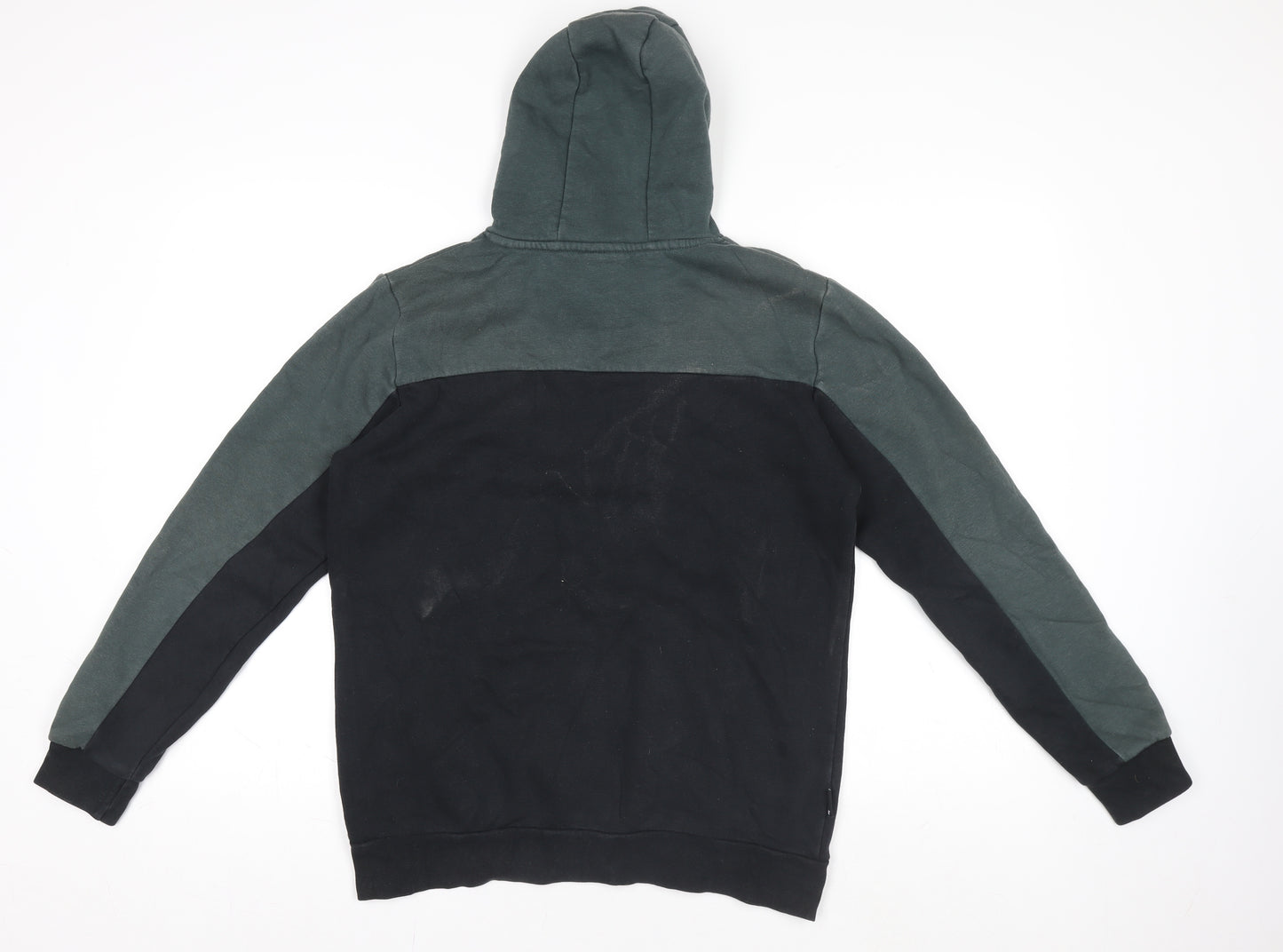 Eleven Degrees Boys Black Green Pullover Hoodie 13-15 Years Cotton Blend