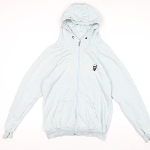 Karl Lagerfeld Women’s Blue Cotton Hooded Full Zip Track Jacket 2XL