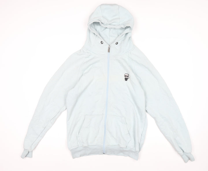 Karl Lagerfeld Women’s Blue Cotton Hooded Full Zip Track Jacket 2XL