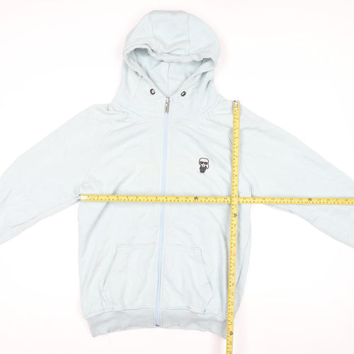 Karl Lagerfeld Women’s Blue Cotton Hooded Full Zip Track Jacket 2XL