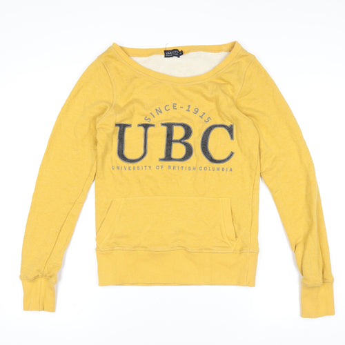 Varsity Collection Unisex Yellow UBC Graphic Long Sleeve Sweatshirt S