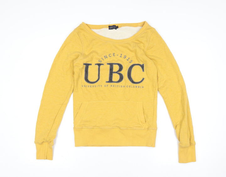 Varsity Collection Unisex Yellow UBC Graphic Long Sleeve Sweatshirt S