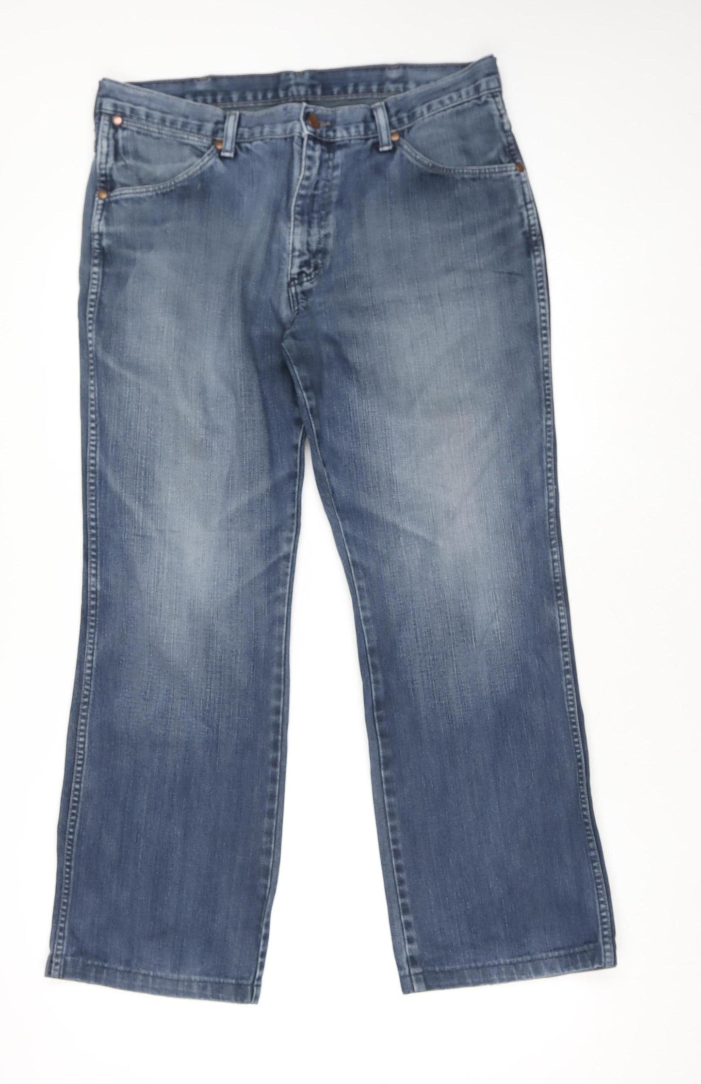 Wrangler Women Blue 16 Straight Leg Mid Rise Denim Jeans