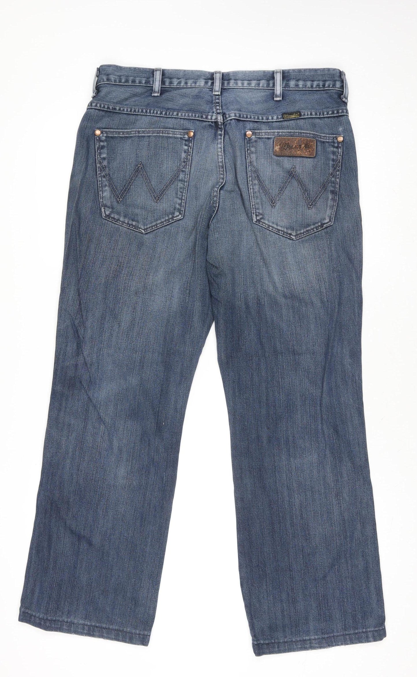 Wrangler Women Blue 16 Straight Leg Mid Rise Denim Jeans