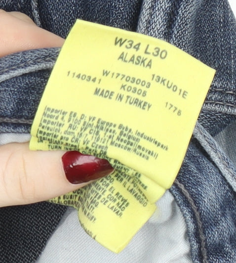 Wrangler Women Blue 16 Straight Leg Mid Rise Denim Jeans