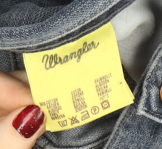 Wrangler Women Blue 16 Straight Leg Mid Rise Denim Jeans