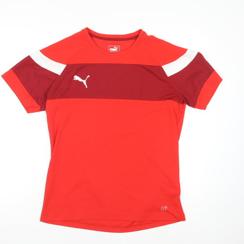 Puma Men's Red Colourblock Athletic T-Shirt Size M