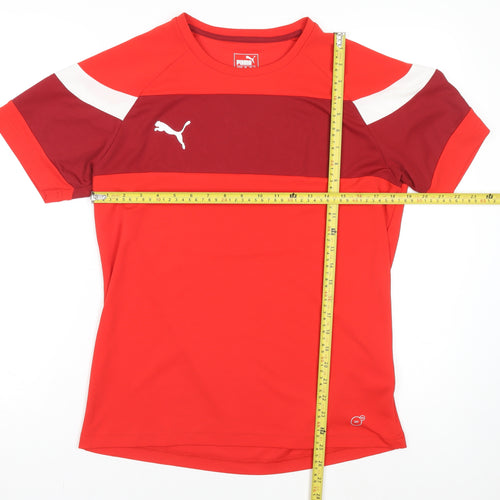 Puma Men's Red Colourblock Athletic T-Shirt Size M