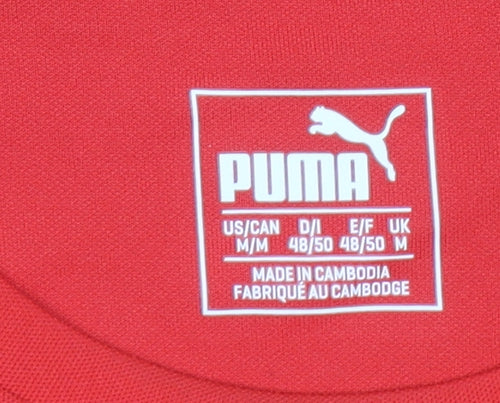 Puma Men's Red Colourblock Athletic T-Shirt Size M