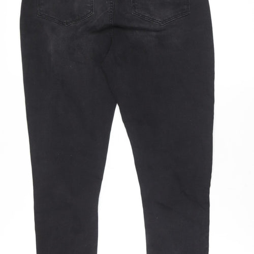 Denim Co. Womens Black Skinny Jeans Size 10 Distressed Stretch