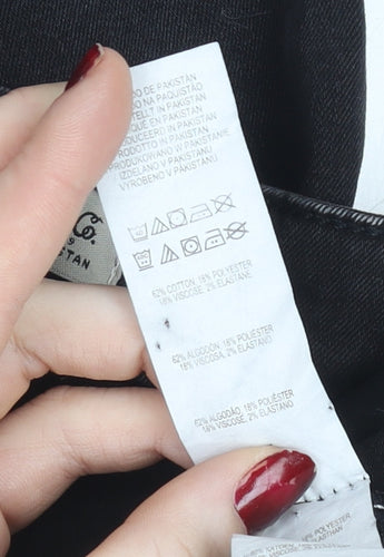 Denim Co. Womens Black Skinny Jeans Size 10 Distressed Stretch