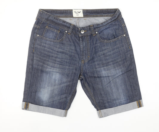 Cedar Wood State Men's Blue Denim Chino Shorts W34 Regular Fit