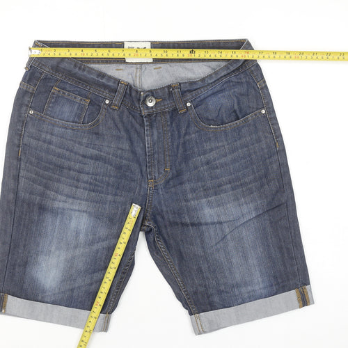 Cedar Wood State Men's Blue Denim Chino Shorts W34 Regular Fit