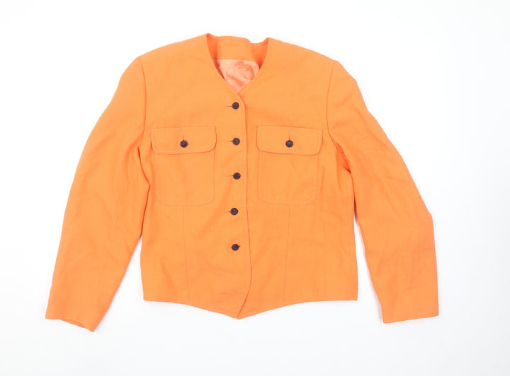 Libra Women’s Orange Woven Tailored Blazer Size 12