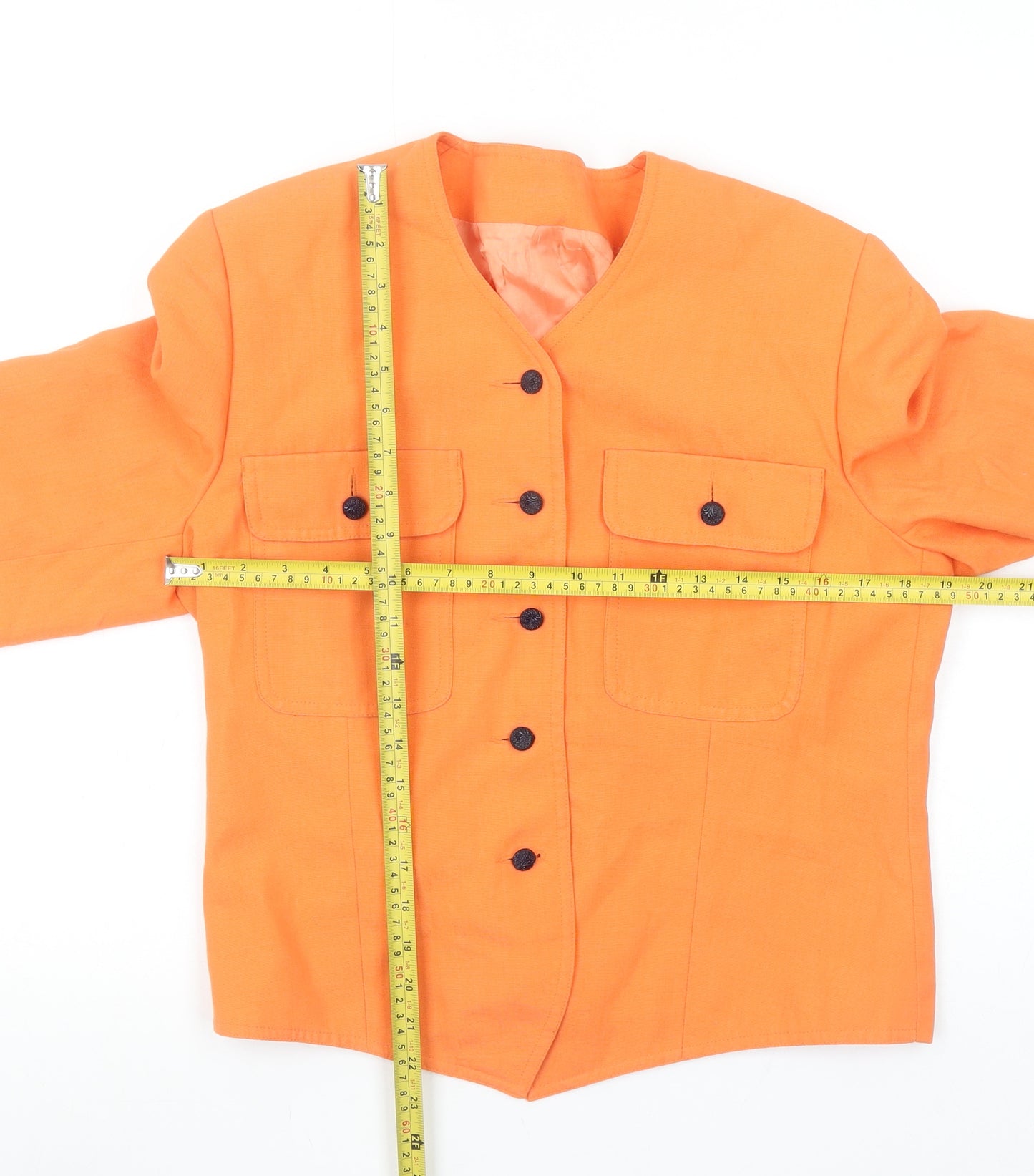 Libra Women’s Orange Woven Tailored Blazer Size 12