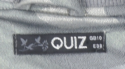 Quiz Womens Grey Camouflage Full Zip Hoodie Size 10 Polyester