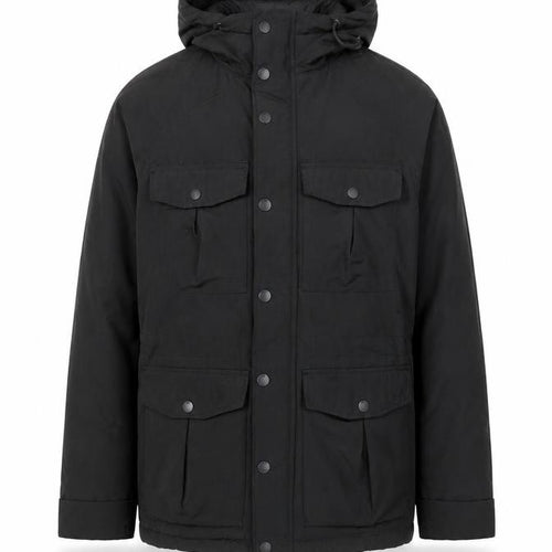 H&M Divided Men's Black XS Parka Jacket Hooded Water Resistant