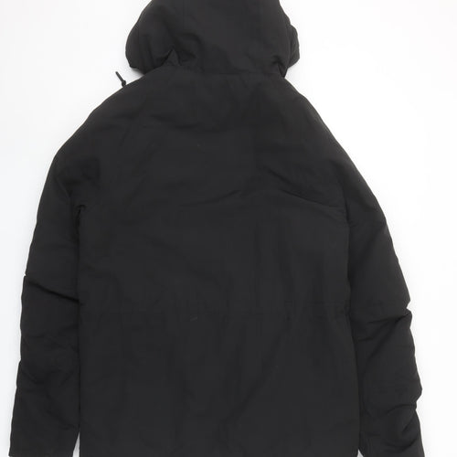 H&M Divided Men's Black XS Parka Jacket Hooded Water Resistant