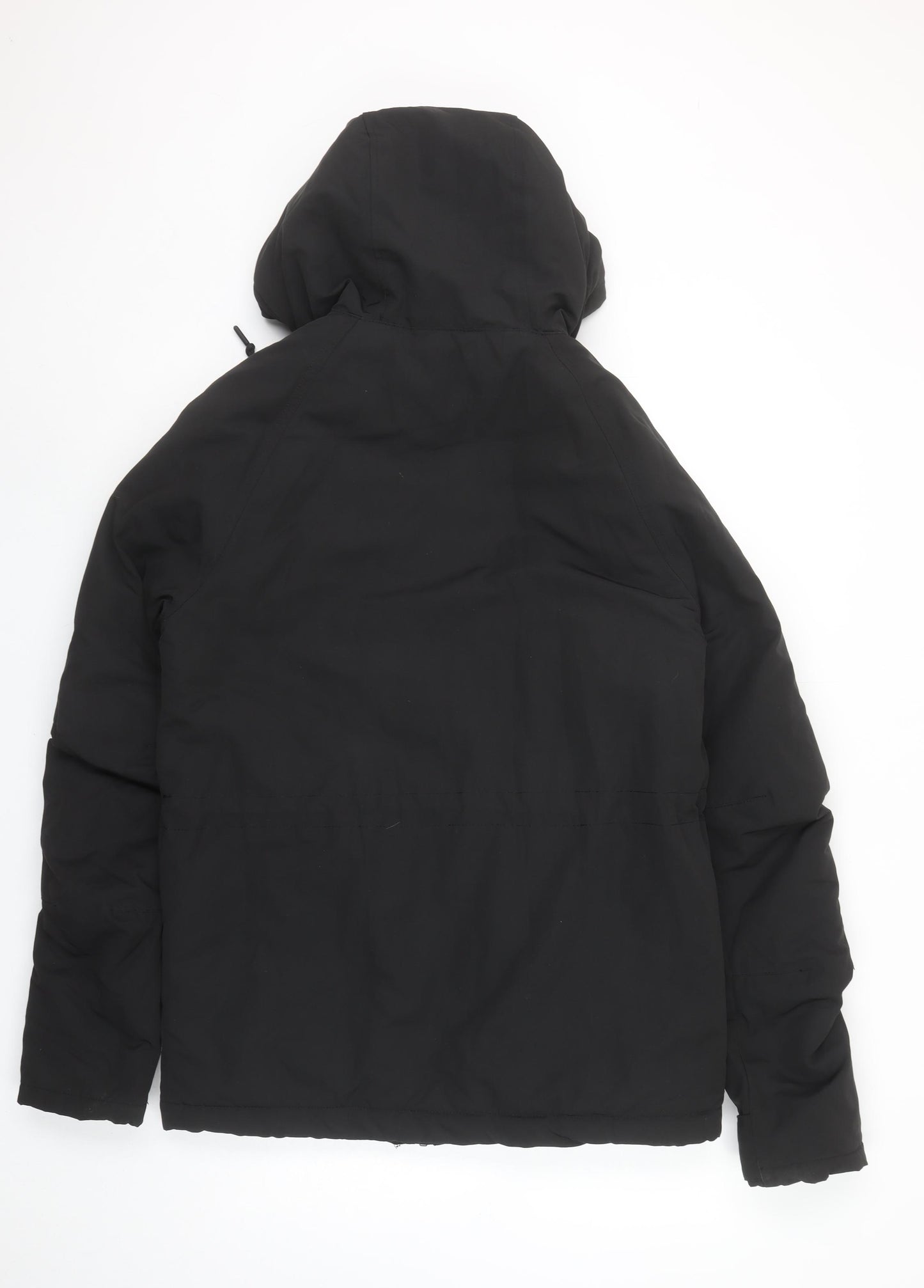 H&M Divided Men's Black XS Parka Jacket Hooded Water Resistant