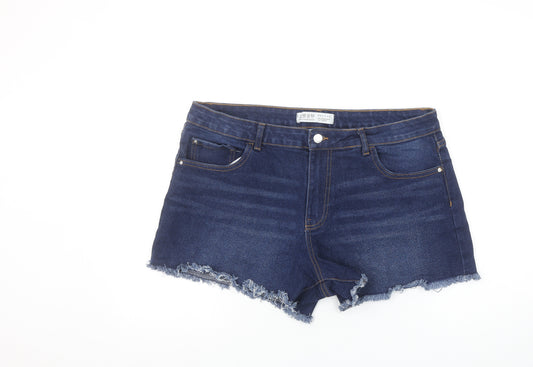 Primark Women’s Blue Cut-Off Denim Shorts Size 18 Regular Fit