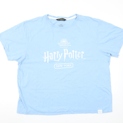 Harry Potter Women's Blue Cotton Short Sleeve T-Shirt L