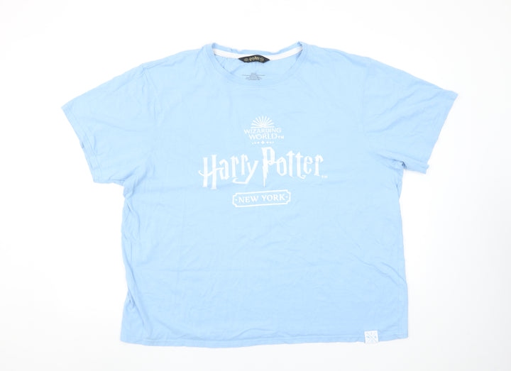 Harry Potter Women's Blue Cotton Short Sleeve T-Shirt L