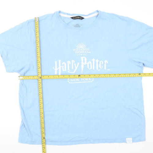 Harry Potter Women's Blue Cotton Short Sleeve T-Shirt L