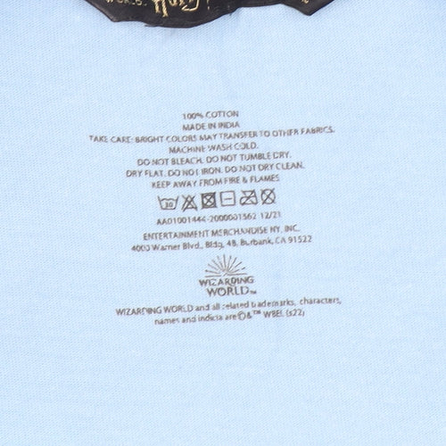 Harry Potter Women's Blue Cotton Short Sleeve T-Shirt L