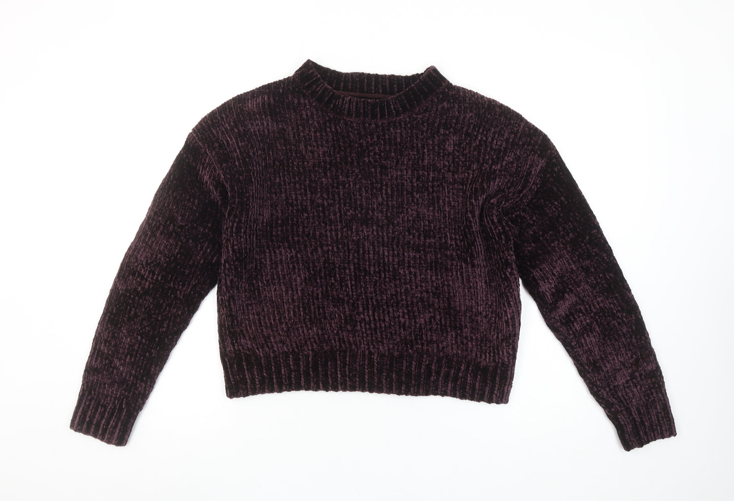 New Look Women Purple Velvet Chunky Knit Jumper Size S