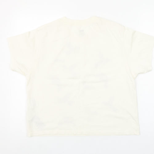 Levi’s Women’s Ivory Short Sleeve Crew Neck T-Shirt XS Hummingbird Print Cotton