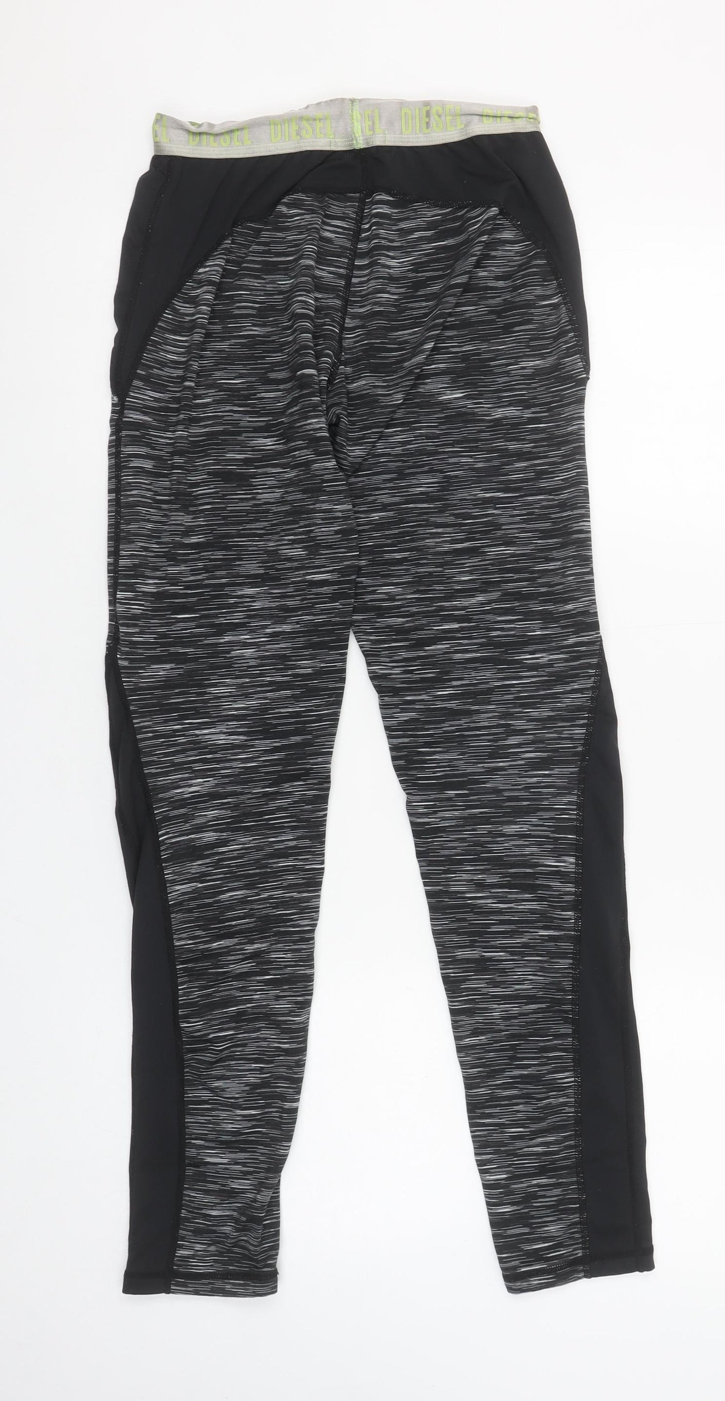 Diesel Women's Black Activewear Leggings Size S Slim Fit Polyester