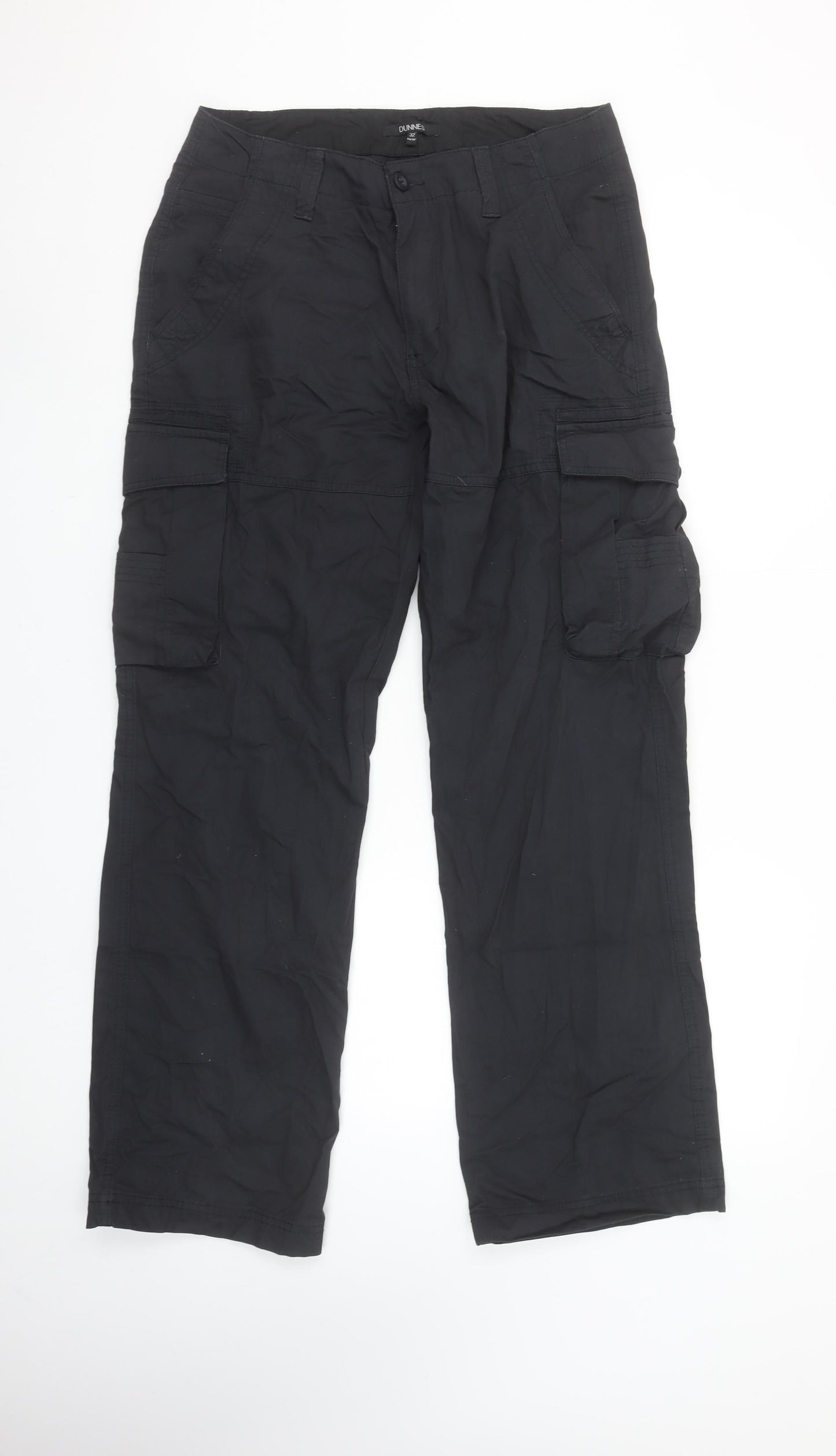 Dunnes Men's Navy Cargo Trousers 32W 30L Cotton Straight Leg