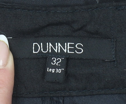 Dunnes Men's Navy Cargo Trousers 32W 30L Cotton Straight Leg