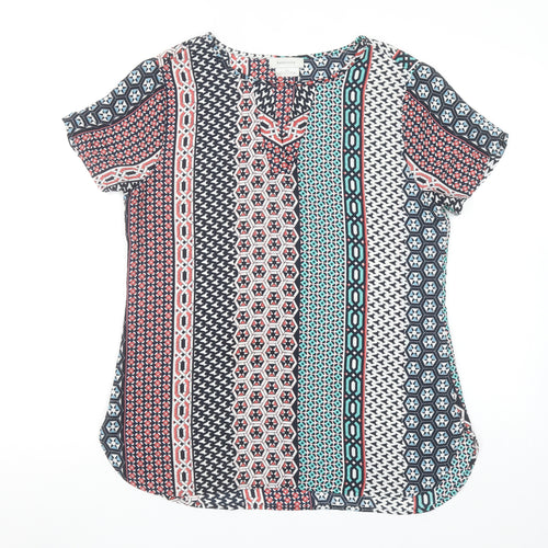 Van Heusen Womens Multicoloured Short Sleeve Tunic Blouse Size S
