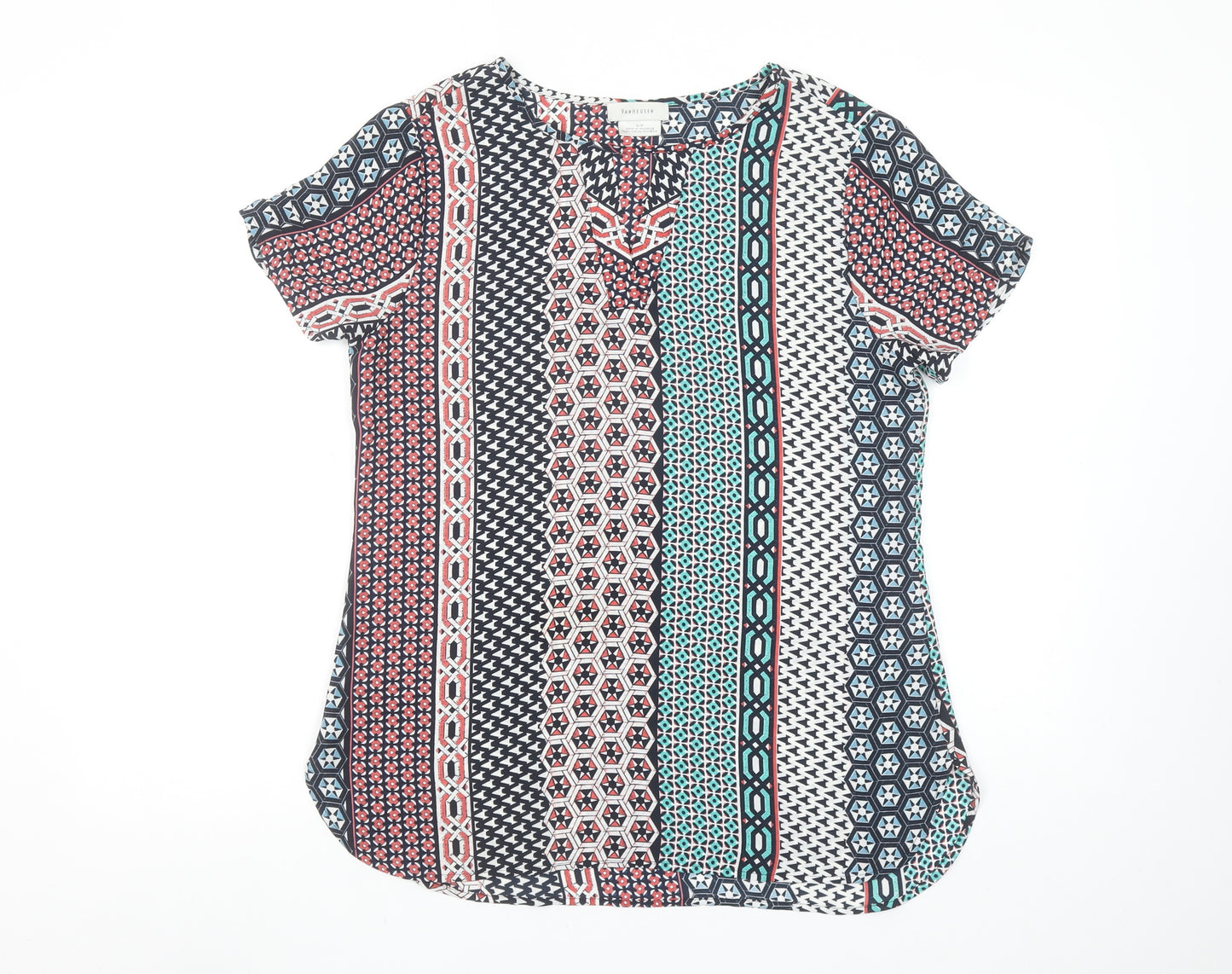 Van Heusen Womens Multicoloured Short Sleeve Tunic Blouse Size S